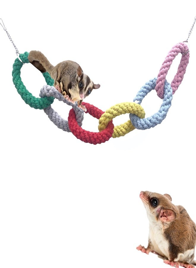 TTFdacai Sugar Glider Hanging Six-Ring Climbing Toys,Sugar Glider Swing Toys,Sugar Glider Climbing Rope Cage Accessories for Sugar Glider Ferret Hamster Squirrel Chinchilla Parrots Climbing Exercising - Image 1